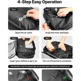Vevor Vakuum-Reiserucksack 35 L Schwarz