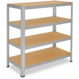 shelfplaza HOME 100x70x30 cm Schwerlastregal in verzinkt mit 4 Böden und 175 kg Traglast pro Boden