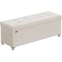 Songmics Sitzbank mit Stauraum Samt 38 x 110 x 40 cm Cappuccinobeige