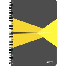 Leitz 44990015 Office Collegeblock A5 liniert, spiralgebunden mit PP Einband Gelb