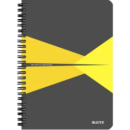 Leitz 44990015 Office Collegeblock A5 liniert, spiralgebunden mit PP Einband Gelb