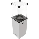 Kratki Terrassenheizer Gas PATIO SLIM weiß + Gratis TANGO/1 bioethanol freistehender-kamin