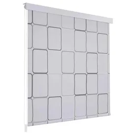 vidaXL Duschrollo 120 x 240 cm Quadratmuster weiß
