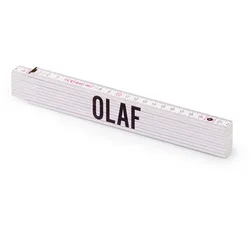 Personalisierter Zollstock | Metrie 2m Block 52 | mit männlichen Namen Name: Olaf