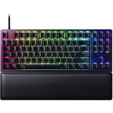 Razer Huntsman V2 Tenkeyless (Red Switch) - Optische Gaming-Tastatur ohne Ziffernblock (Lineare Optische Switches, Doubleshot PBT-Tastenkappen, Handballenauflage) QWERTY US-Layout | Schwarz