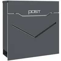 Homcom Briefkasten Anthrazit inkl. Zeitungsfach