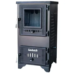 EEK A - Werkstattofen Kaminofen S102D mit Herdplatte und Gusseisen - 9,65kW