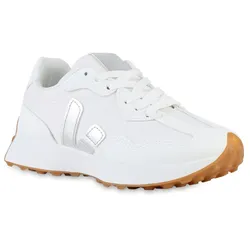 Damen Plateau Sneaker in Weiss