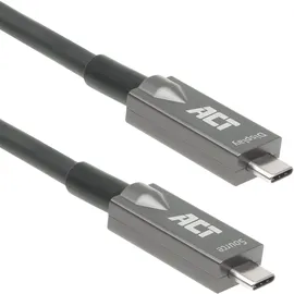 Act USB C Active Optical Cable 10m kompatibel mit USB 3.2 Gen2 Schwarz/Grau