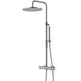 Kronenbach Duschsystem Aufputz mit Thermostat und Kopfbrause Ø 30 cm, rund
