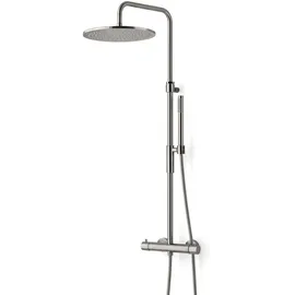 Kronenbach Duschsystem Aufputz mit Thermostat und Kopfbrause Ø 30 cm, rund