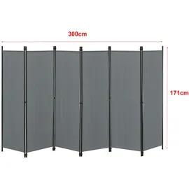 [en.casa] Sichtschutz Stellwand Spanische Wand Dunkelgrau