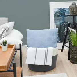 Dune Design DuneDesign Baumwoll-Wäschekorb, Weiß, Textil, Rund, 39x30x39 cm