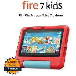 Amazon Fire 7 Kids Kinder Tablet (2022) WiFi 16 GB rote Hülle • ohne Werbung