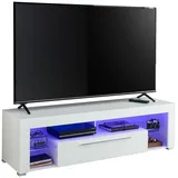 Die Möbelfundgrube TV - weiß hochglanz 153 cm TV - Board - GOAL