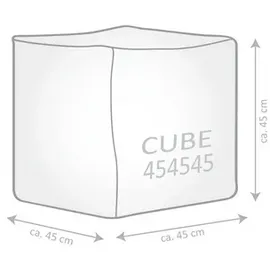 Harper Hocker Cube MANACOR Stoff 45 x 45 x 45 cm Beige