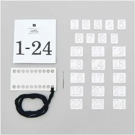 Rico Design Stick & Stitch Packung Adventskalender Zahlen, schwarz, inkl. wasserlöslicher, bedruckter Stickvorlage