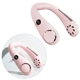 Klingenloser Nackenventilator, Usb-aufladbar, 2000-mah-akku, Tragbar Und Freihändig Nutzbar, Ideal Für Camping, Büro Und Outdoor-aktivitäten. Farbe: Sakura-rosa.