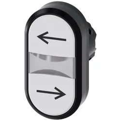 Siemens 3SU10003AB660AM0 Doppeldrucktaster, 22mm, rund, Kunststoff, weiß: Pfeil links, weiß: Pfeil rechts