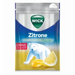 WICK Hustenbonbons ZITRONE& NATÜRLICHES MENTHOL ohne Zucker 72 g Bonbons