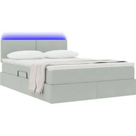vidaXL Bett 140 x 190 cm Hellgrau