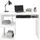 Dmora Schreibtisch Dgyombe, Linearer Schreibtisch mit Pc-halterung, Mehrzweck-Bürotisch, platzsparender Multipositions-schreibtisch, 100 % Made in Italy, cm, Weiß