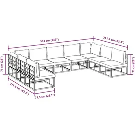 vidaXL Garten-Lounge-Set 9-tlg. schwarz Aluminium