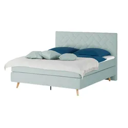 Boxspringbett  Weave ¦ blau ¦ Maße (cm): B: 200 H: 122