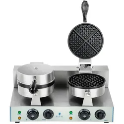 Royal Catering Doppel-Waffeleisen mit 2 x 1.300 Watt - rund