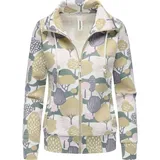 Ragwear Damen Sweatjacke Trainingsjacke Sportjacke mit Allover-Print Ronette Print Ivory Gr. XXL - XXL
