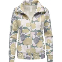 Ragwear Damen Sweatjacke Trainingsjacke Sportjacke mit Allover-Print Ronette Print Ivory Gr. XXL - XXL