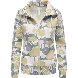 Ragwear Damen Sweatjacke Trainingsjacke Sportjacke mit Allover-Print Ronette Print Ivory Gr. XXL - XXL