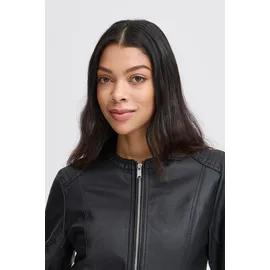 B.YOUNG BYACOM Damen, Jacke Kunstlederjacke 20809396, Größe:42, Farbe:Black (200451) - XL