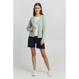 Oxmo OXJonia Damen Cardigan Sweatjacke Sweatcardigan mit Raglanärmeln Verschluss mit Haken und Öse, Größe:S, Farbe:Frosty Green (155706) - S