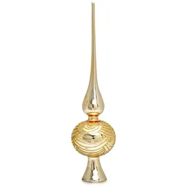 SIKORA SP6 Highlights aus Glas mit Glitzer Verzierung 2 Größen, Farbe:Gold, Größe:H ca. 29 cm (für Bäume von ca. 120 bis 170 cm)