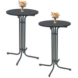 Trutzholm 2x Stehtisch klappbar Ø 70 cm Höhe 110 cm Stahl Gastrotisch Partytisch Bistrotisch Gartentisch