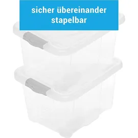 Centi 2er Set Aufbewahrungsbox mit Deckel Groß, 60L, 61cm x 45cm x 30cm