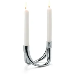 Philippi - Bow Kerzenhalter für 2 Kerzen, silber