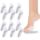 KUBDPQOR Zehenspreizer, 12 Stück Hallux Valgus Korrektur, Zehentrenner Damen Silikon, Bunion Corrector für Großzehe, Toe Spacer für Spreizung und Natürliche Ausrichtung der Zehen, Universalgröße