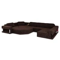 JVmoebel Wohnlandschaft ParlameG Leder Sofa U-Form mit großzügiger Polsterung, Made in Europa braun