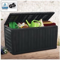 DEUBA Gartenbox 270L UV-beständig Haltegriffe Rollen Verschlussvorrichtung Balkon Wohnzimmer