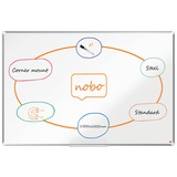 Nobo Premium Plus Whiteboard 1476 x 150 cm, Aluminiumrahmen, Traditionelle Eckmontage, Inkl. Whiteboard-Marker, weiß