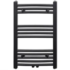 Heizkörper Handtuchheizkörper Warmwasser Gebogen 500 x 764 mm schwarz
