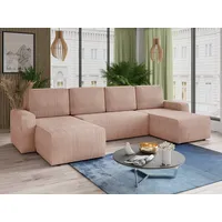 Sofnet Wohnlandschaft Cord U-Form 3-Sitzer Rosa