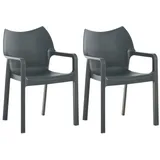 CLP 2er Set Stapelstuhl Diva dunkelgrau