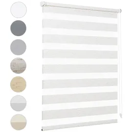 Sekey Doppelrollo 75 x 100 cm Leinen/weiß
