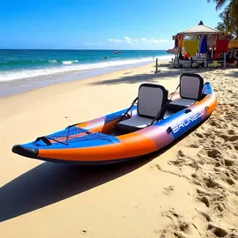 Brunelli 2 Personen Kajak SET aufblasbar Drop-Stitch Kanu Kayak Tour Paddelboot