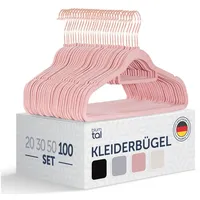 Blumtal Kleiderbügel 100 Stück - Kleiderbügel Samt 360° drehbar