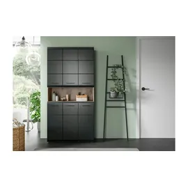 xonox.home Mehrzweckschrank 90 x 185 x 30 cm Schwarz