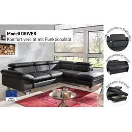 Cotta Ecksofa Kunstleder 2-Sitzer Braun